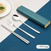 3-Piece Set of Natural Color [Oval Blue Case]]