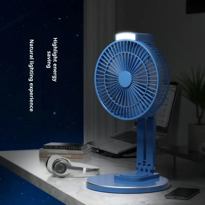 Portable 1500mAh Fan Lamp with USB Charging