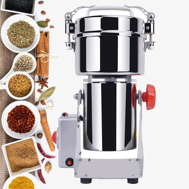 Electric Stainless Steel Flour Grinder Powder Grinder Cereal Herb Rice Maize Grain Spice Grinder