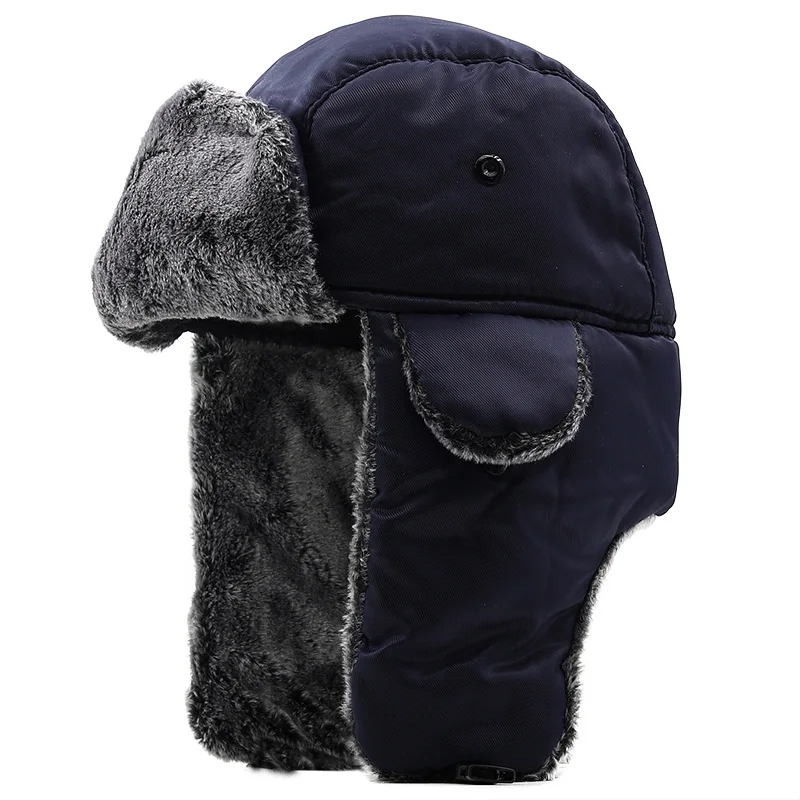 Wind Protection Thick TROOPER HAT - Solid Colour Fur Cap