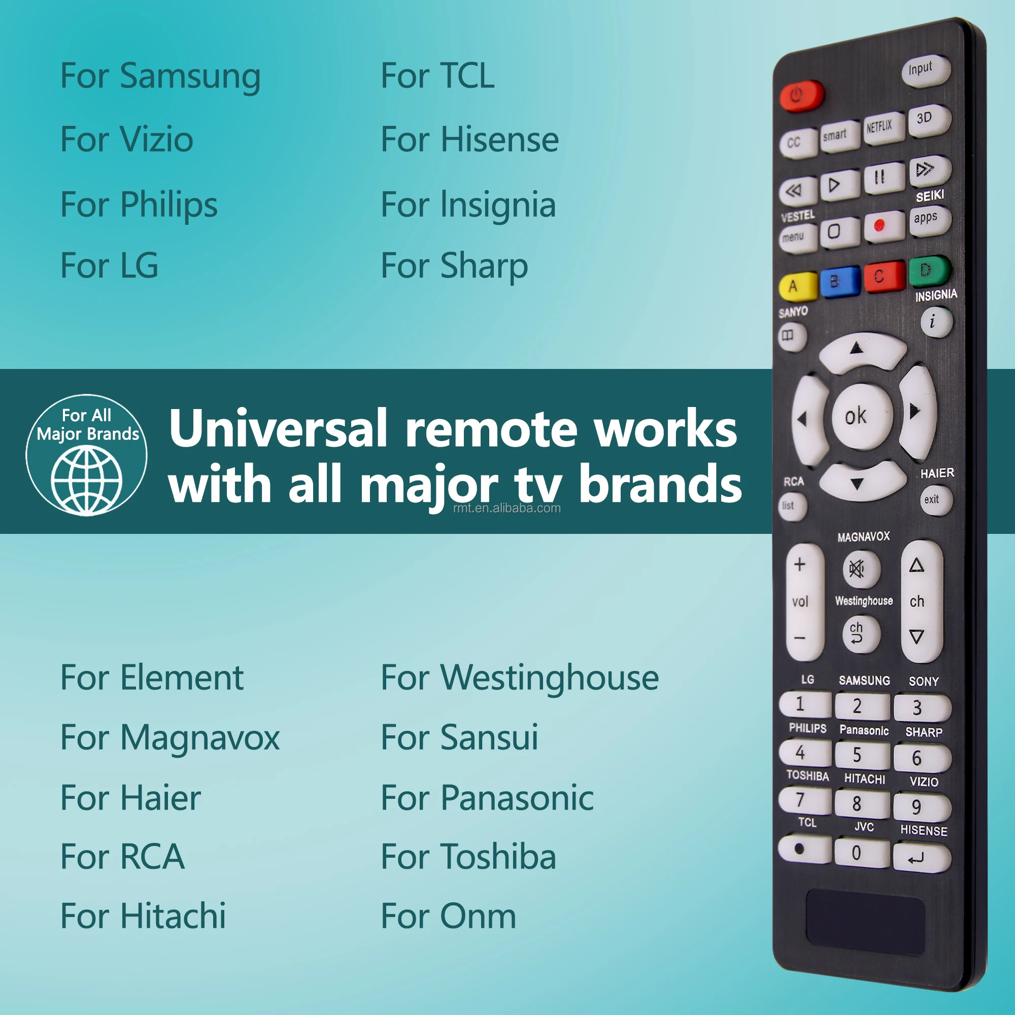 Télécommande Universelle MYHGRC - Compatible Samsung, LG, Sony, TV, DVD, Blu-ray - Facile à Configurer