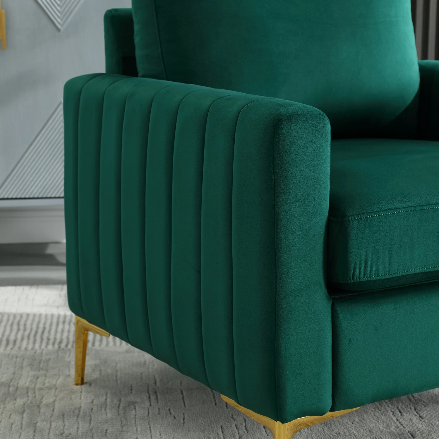 Comfort Modern Design Home Furniture Green Velvet Fabric Living Room