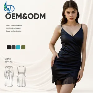 New Sexy Glitter High Slit Deep V-strap Dress