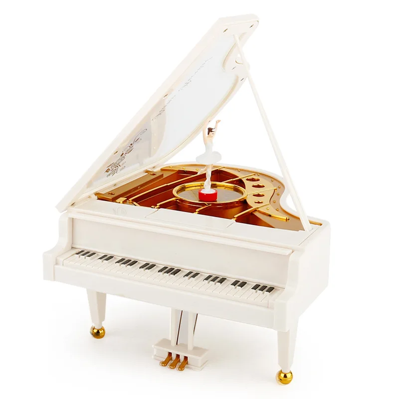 Classical Ballet Girl Dancing Music Box Piano Shaped