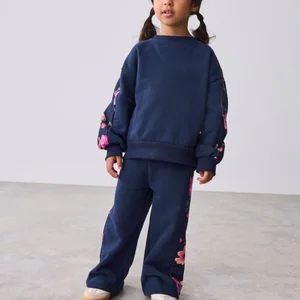 OEM Kids Tracksuits Sets Custom Kids Fleece Two Piece Print Hoodies Set High Quality Girls Clothing Sets