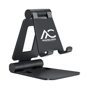 Customized Logo Aluminum Phone Stand 50/100/150 Pack Foldable Adjustable Desktop Holder Laser Engraving Screen Printing for