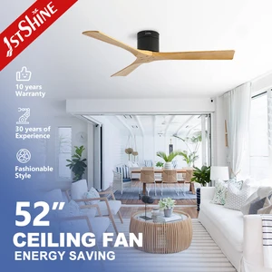 1stshine Ceiling Fan Factory Price Easy Installation 52 Inches Black Solid Wood Ceiling Fan with Remote