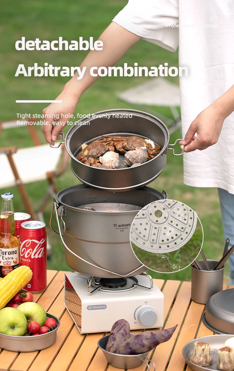 Marmite De Camping Suspendue En Alliage D'aluminium – Noir, 800 Mm, 371g – Ustensile De Cuisine Outdoor