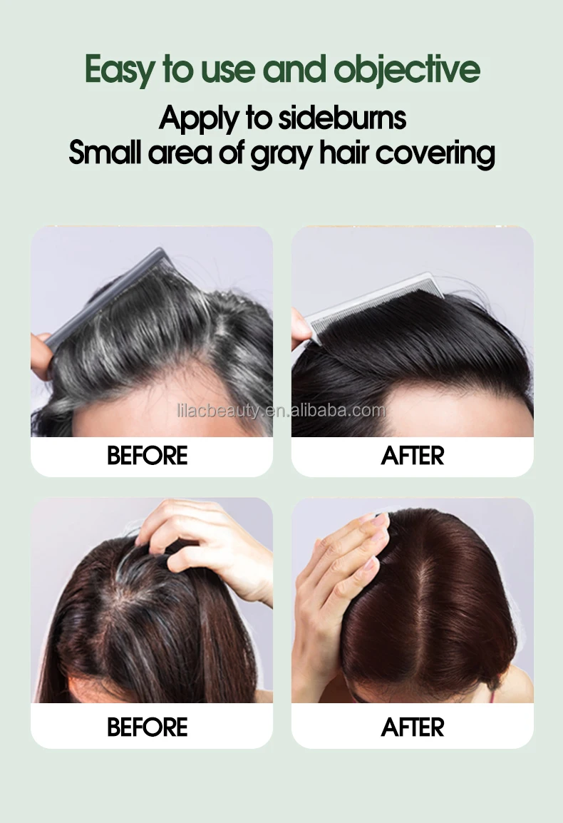 QXQY Hair Color Touch-Up Stick Natural Gray Hair Coverage  Lightweight Portable  2-in-1 Hair Color Touch-Up Stick with Comb