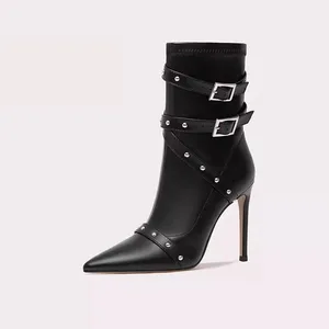 Women's High Heel Stiletto Ankle Boots Pointed Toe Pump with Zip Closure Thermal for Autumn/Summer or Winter Snow