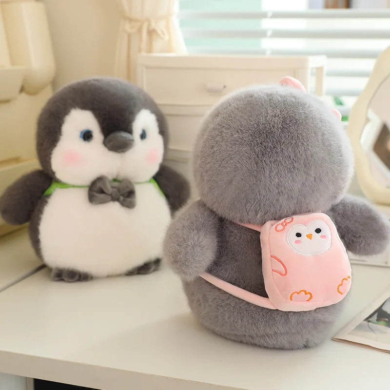 Peluche de Pingüino Gris Esponjoso con Mochila de Tortuga, Juguetes de  Peluche, Regalo de Cumpleaños para Estudiante, Amiga, Bebé y Familia