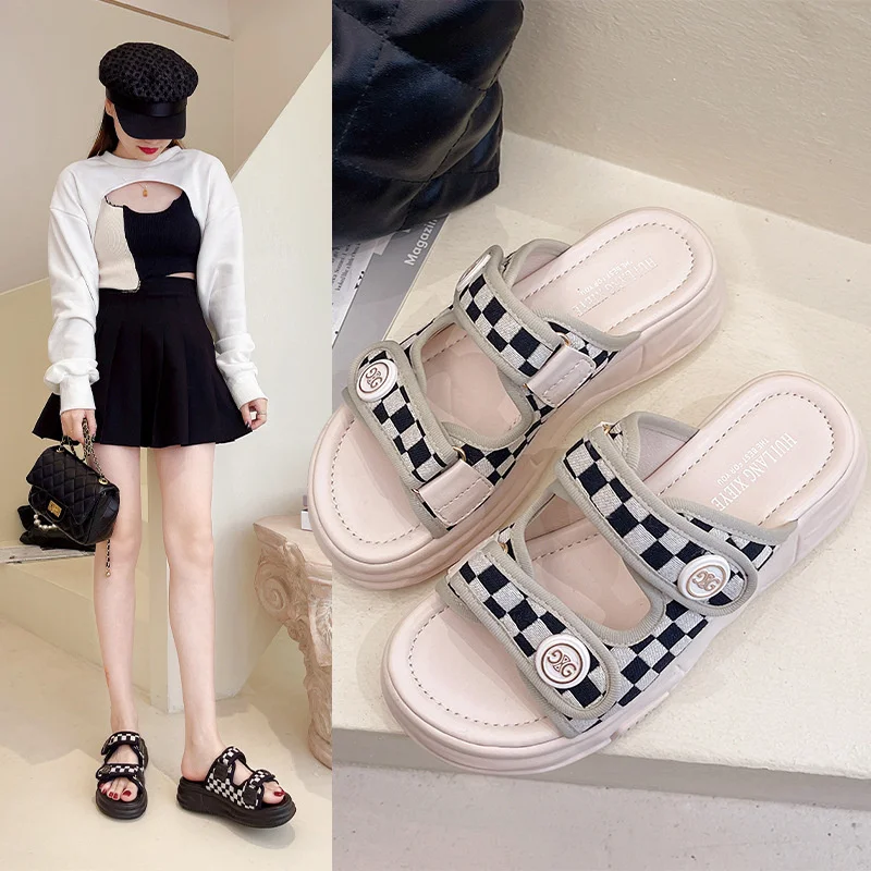 Tela zapatos de mujer sandalias de suela blanda con cuentas de cabeza plana  sandalias de pescado , black , US6 / EU36 / UK4 / CN36 : Amazon.es: Zapatos  y complementos
