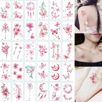 Small fresh waterproof flower tattoo stickers sexy men and women tattoos one-time scar cover rose tattoo stickers