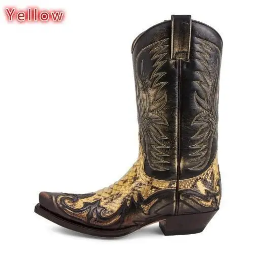 Pdep New Design High End Cowboy Boots Pu Leather For Prining