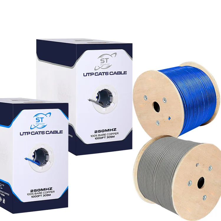 Cat6 Rope Cable 305m Roll Solid Copper Shielded FTP Cat6a 4 Twisted Pair High Speed LAN ...