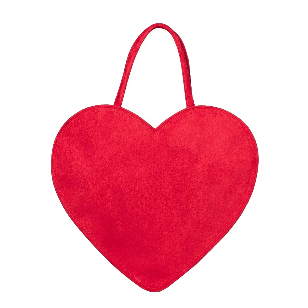 Source Wholesale Pink Red Heart Shaped Tote Bag Purse Ladies Handbag Custom  Logo Designer Velvet Heart Bag on m.