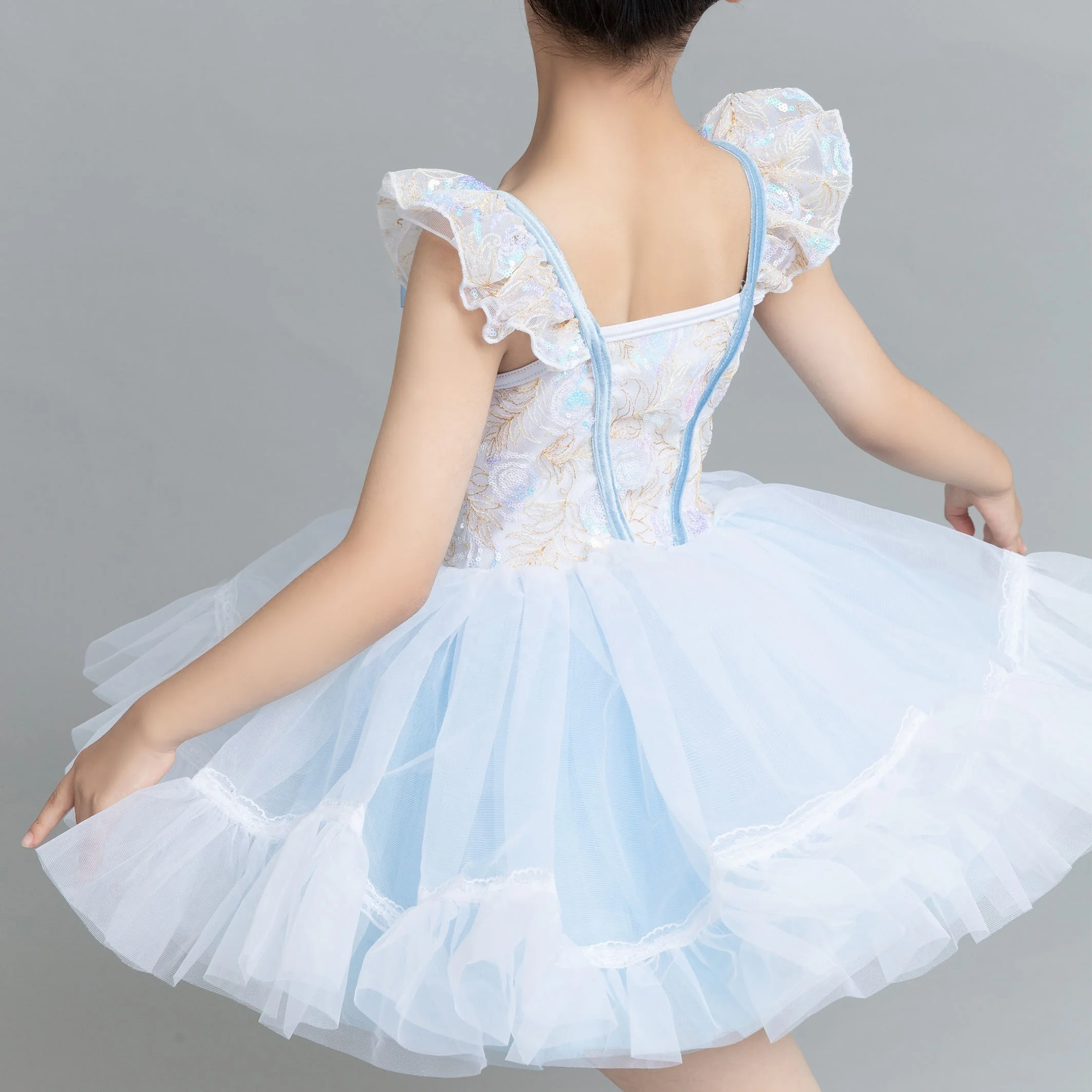 Lovely Girl Princess Dress Flower Sequin Ballet Dance Dress Professional Stage Performance Dance Wear