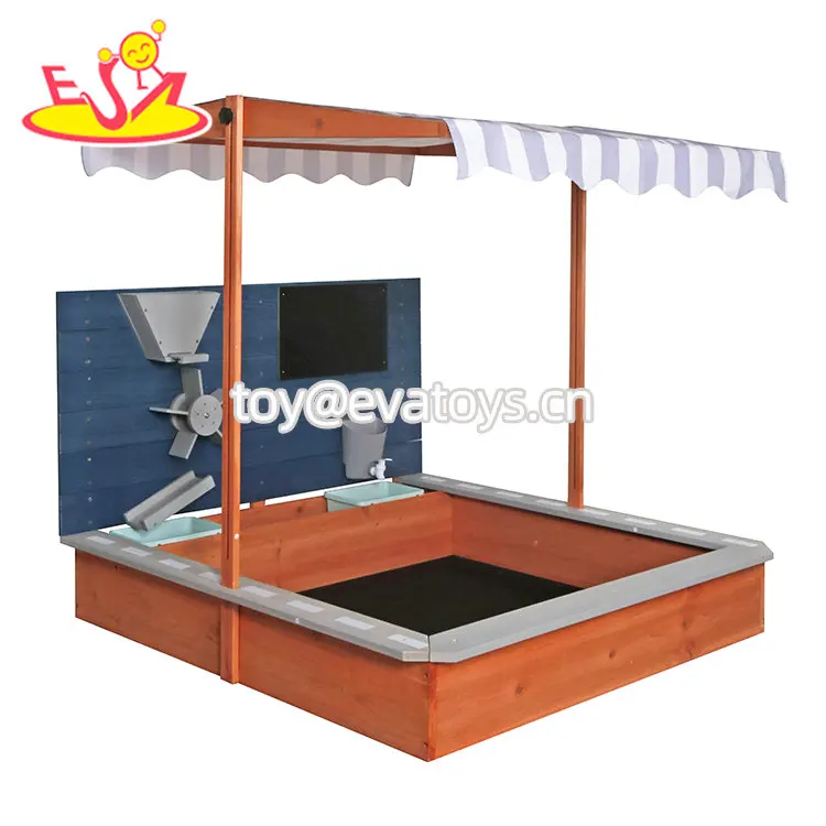 Stock Outdoor Backyard Garden Kids Wooden Sand Box with Lid Canopy ...