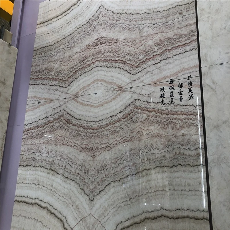 product book match slab translucent onyx tile beige brown marble for villa hotel background wall design-4