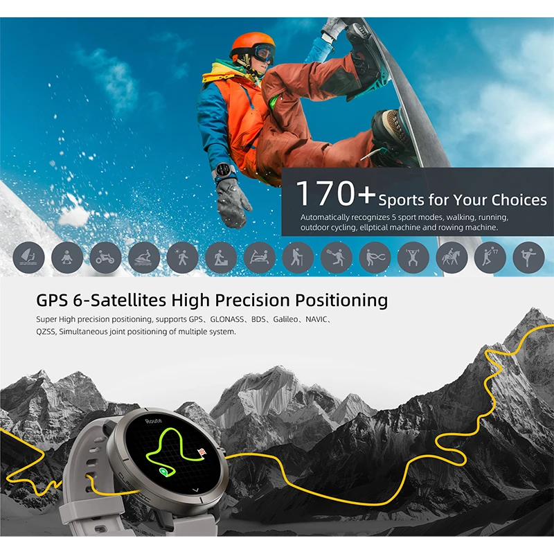 DM76 GPS Sport Smart Watch Outdoor Waterproof Features