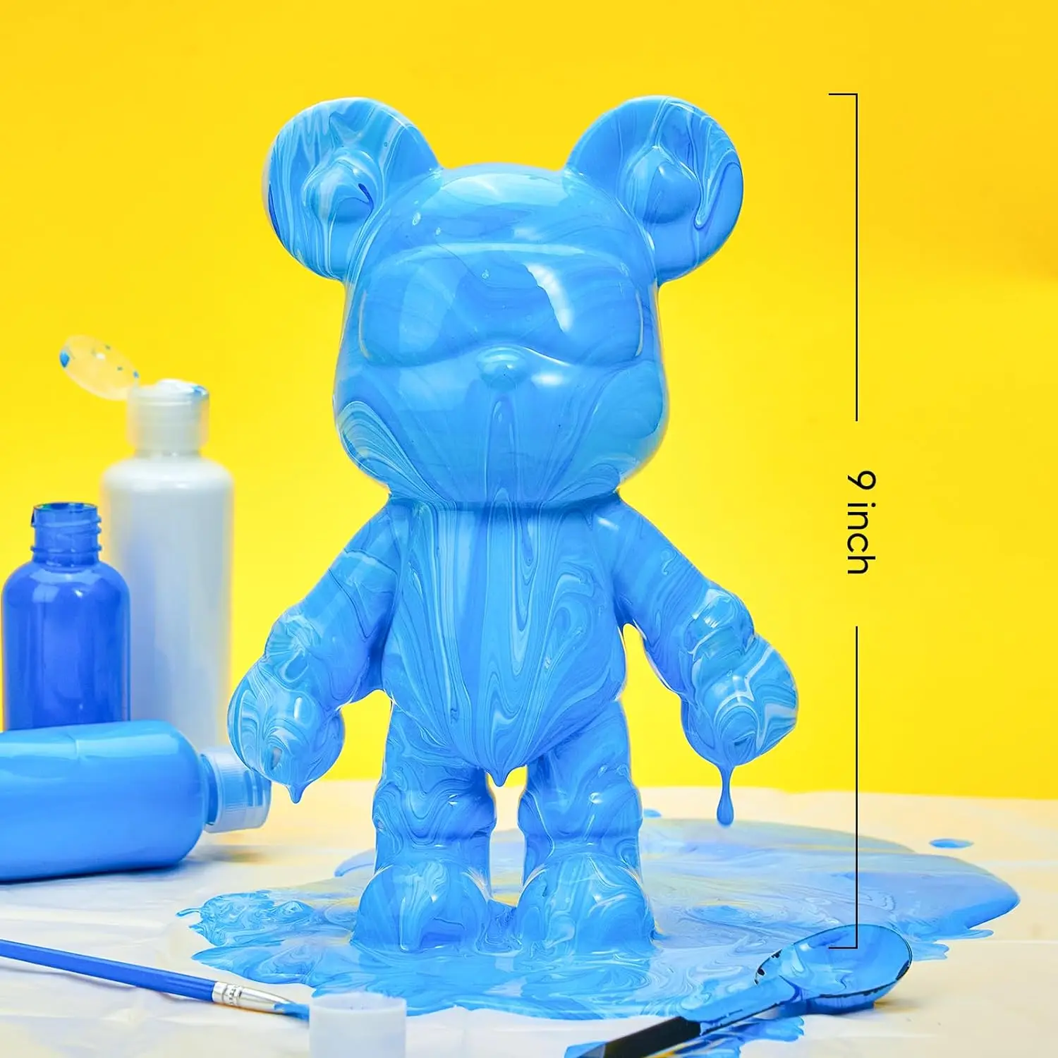 家の装飾のためのDIY流体クマ樹脂像クリエイティブ絵画アート