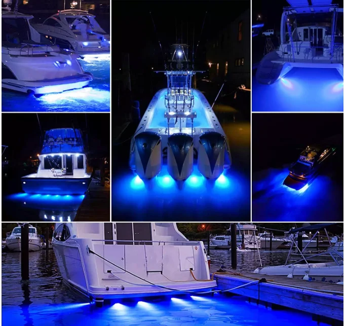 60w Surface Mount White Blue 316 Stainless Steel Marine Underwater Led