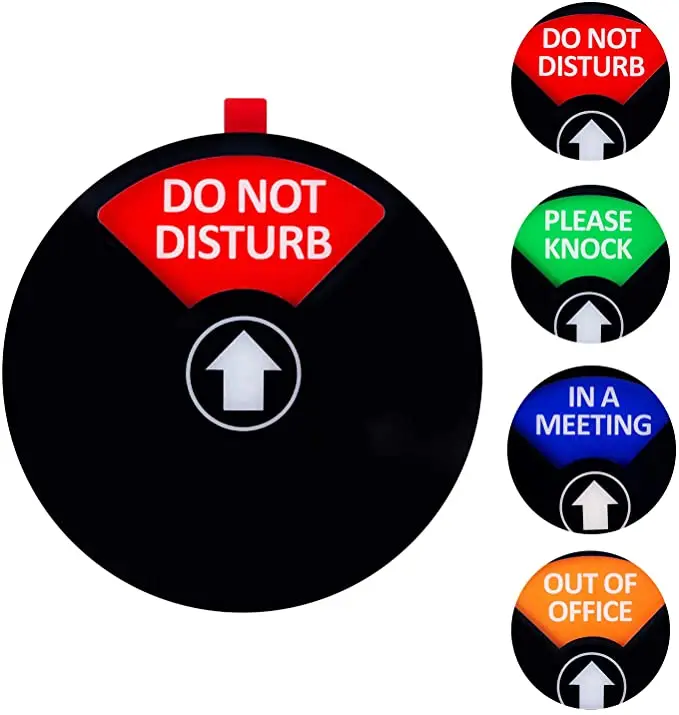 High Quality Custom Magnetic Round in a Meeting Out of Office Please Knock Do Not Disturb Acrylic Door Sign for Office Front Doo