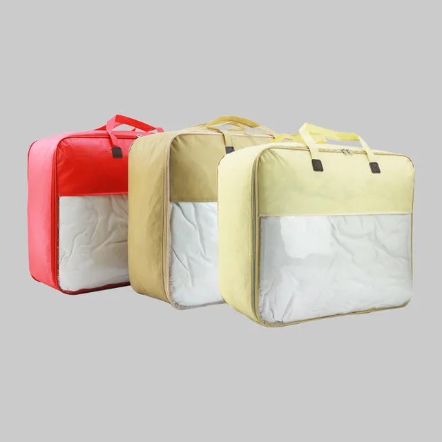 Custom Large Capacity Storage Bag Non-Woven Splicing Transparent PVC Quilt for Bedding and Pillow Made in Factory