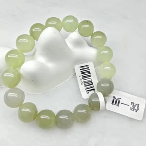 Natural Hotan Jade Jade Beads Hand String Ethnic Style Natural Jade Beads Male and Female Elastic Hand String