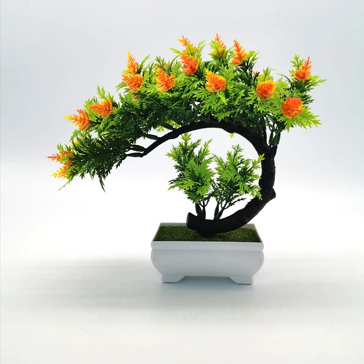 Kunst Bonsai Boom Grote kunstplanten for binnen, nepbonsaiboom, nepboom, ingemaakte nepbloem, groene plant, for boerderij, rustiek huis, kamerdecor Kunstbomen Planten (Color : D