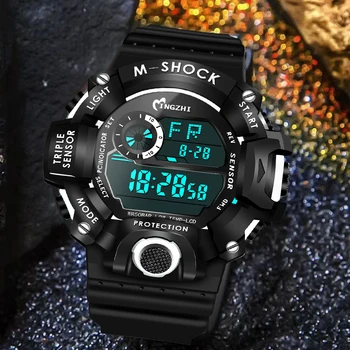 Multi-functional Fashion Sports Luxury Chronograph Watch Waterproof LED light night shockproof digital watch