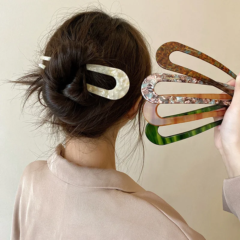 SongMay оптовая продажа мраморные шпильки для волос толщиной 13 5 см аксессуары из ацетата U-образные палочки