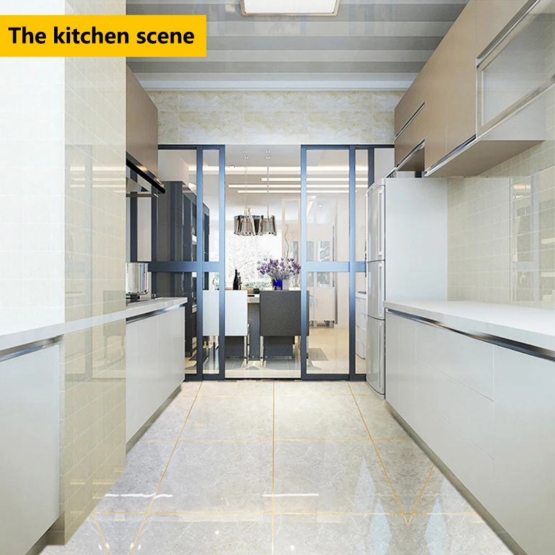 Hotel lobby hall Home Wall Tile Ceramic Gold Silver Foil Self Adhesive Floor Shiny bling Foil Tile gap Decoration Sticker Tape