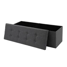HStex Folding Furniture Step Bed End Step Stool Fabric Room Bench Storage Ottoman