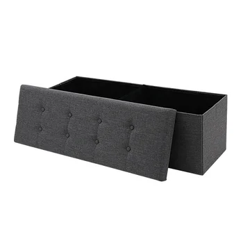 HStex Folding Furniture Step Bed End Step Stool Fabric Room Bench Storage Ottoman
