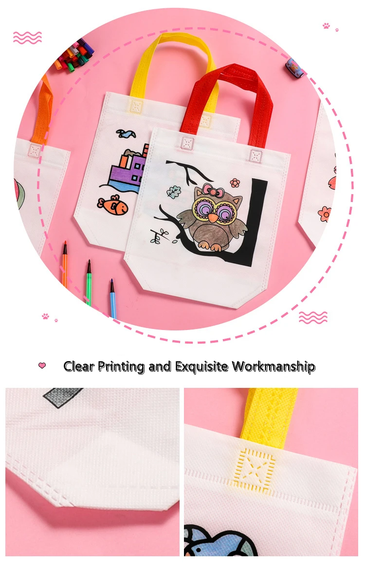 Детская раскраска многоразовая для вечеринки Goodie «сделай сам» Сумка для рисования граффити Нетканый экологически чистый материал «сделай сам» набор ручной работы для детей