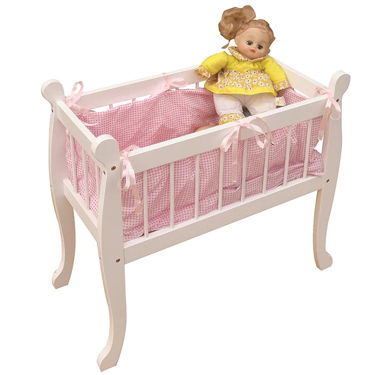 Cheap Hot Sale Top Quality White Wooden Doll Cradle