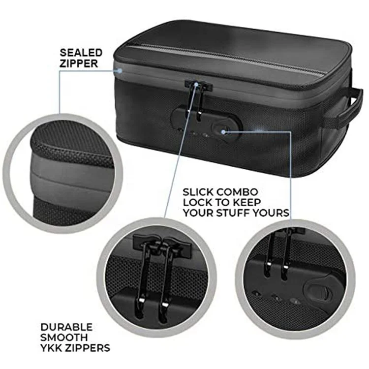 Smell Proof Case Stash Box with Combo Lock Smell Proof Container with Shoulder Strap