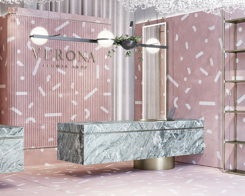 High Quality Reception Counter Desk New Design Modern White Hotel Beauty Salon pink Reception Desks