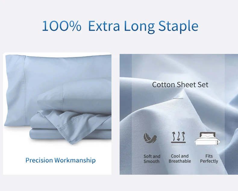 Home Massage Bedding 100 Organic Cotton Queen Size Bed Sheet Set Hotel