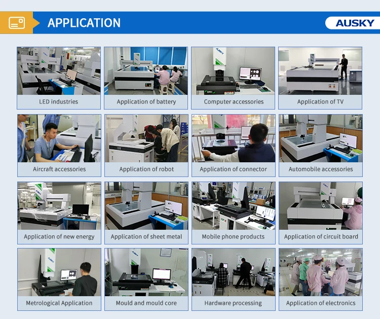 AUSKY Advanced 2D/3D Precision Vision Inspection High Resolution CMM Video Measuring System Optics Instrument Sensor Capability
