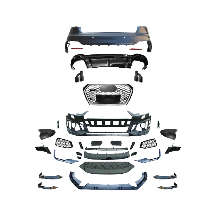 High Quality Body Kit With Grille For 20172019 Audi A4 B8 Accessories Parts Facelift Audi Rs4