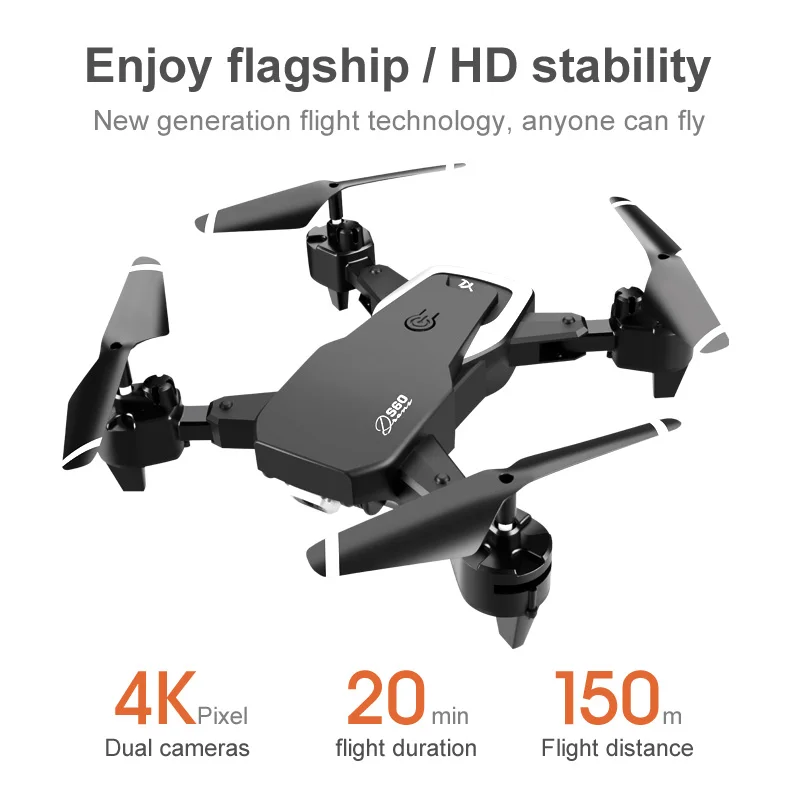 
 21 горячая Распродажа 2,4G WIFI FPV супер сопротивление падению S60 Дрон 4K с HD камерой и всесторонним светодиодным освещением для аэрофотосъемки  