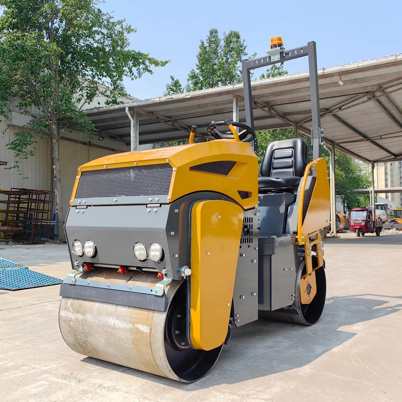 1 Ton Concrete Storike Compactor Double Drum diesel Engine Vibrator Roller Machine Mini Small Road Roller Road Compactor