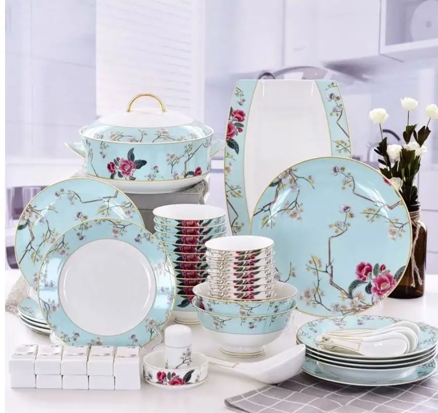 Dinner Set Custom or Standard China Wholesale 32 Pcs Gift Box Dinnerware Sets CLASSIC Party Ceramic Western Food Contact Safe