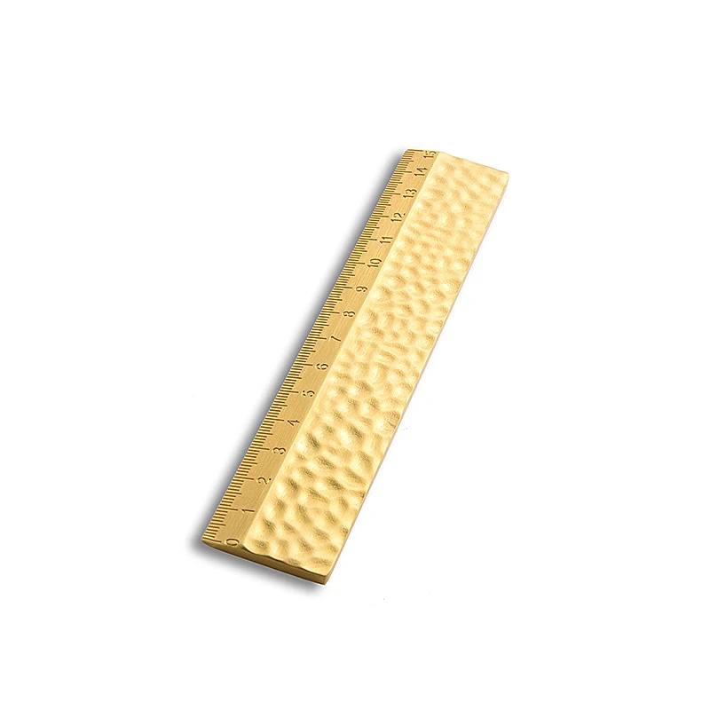 Retro Creative Design Gold Plated Straight Brass Ruler Letter Paper Weight