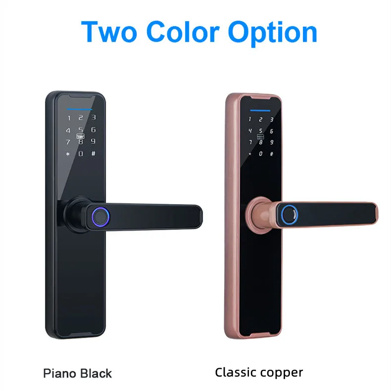 Best Price  Outdoor Password Code Card Key Wifi  Smart Door Lock Fingerprint Tempered Glass Door Lock