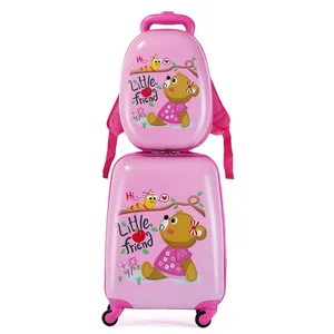 Kids Carry on Luggage Set Rolling Suitcase Waterproof Book Bag School Children Luggage Backpack