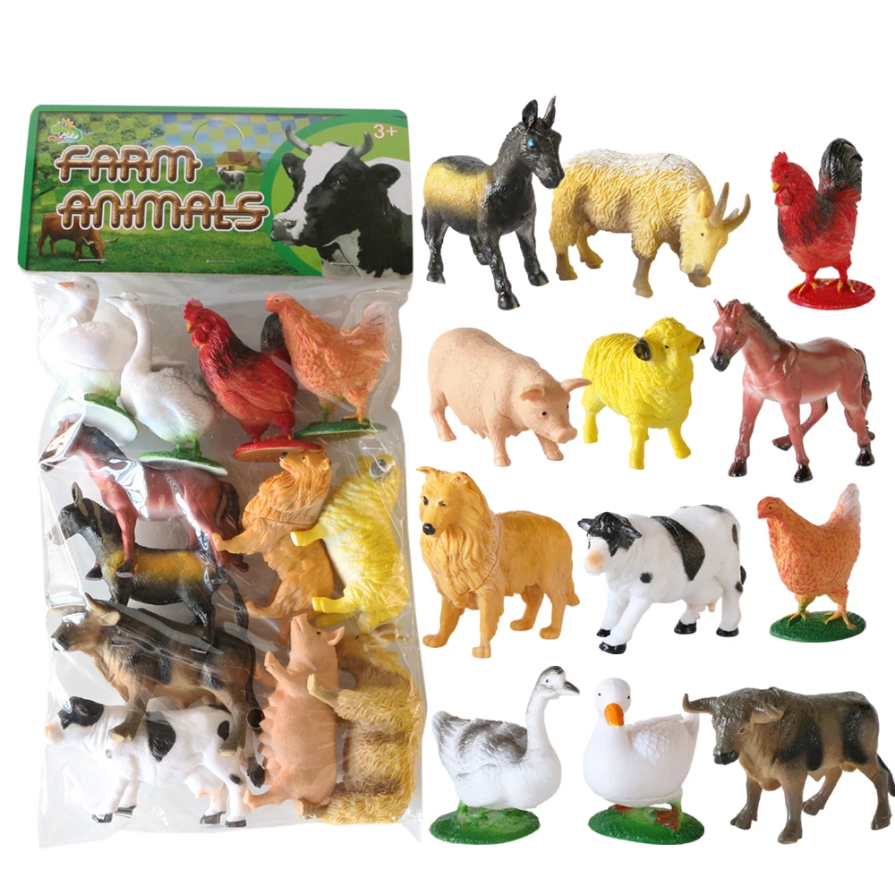 Vivid Solid Farm Animal Mini Plastic Sheep Toys With Pig - Buy