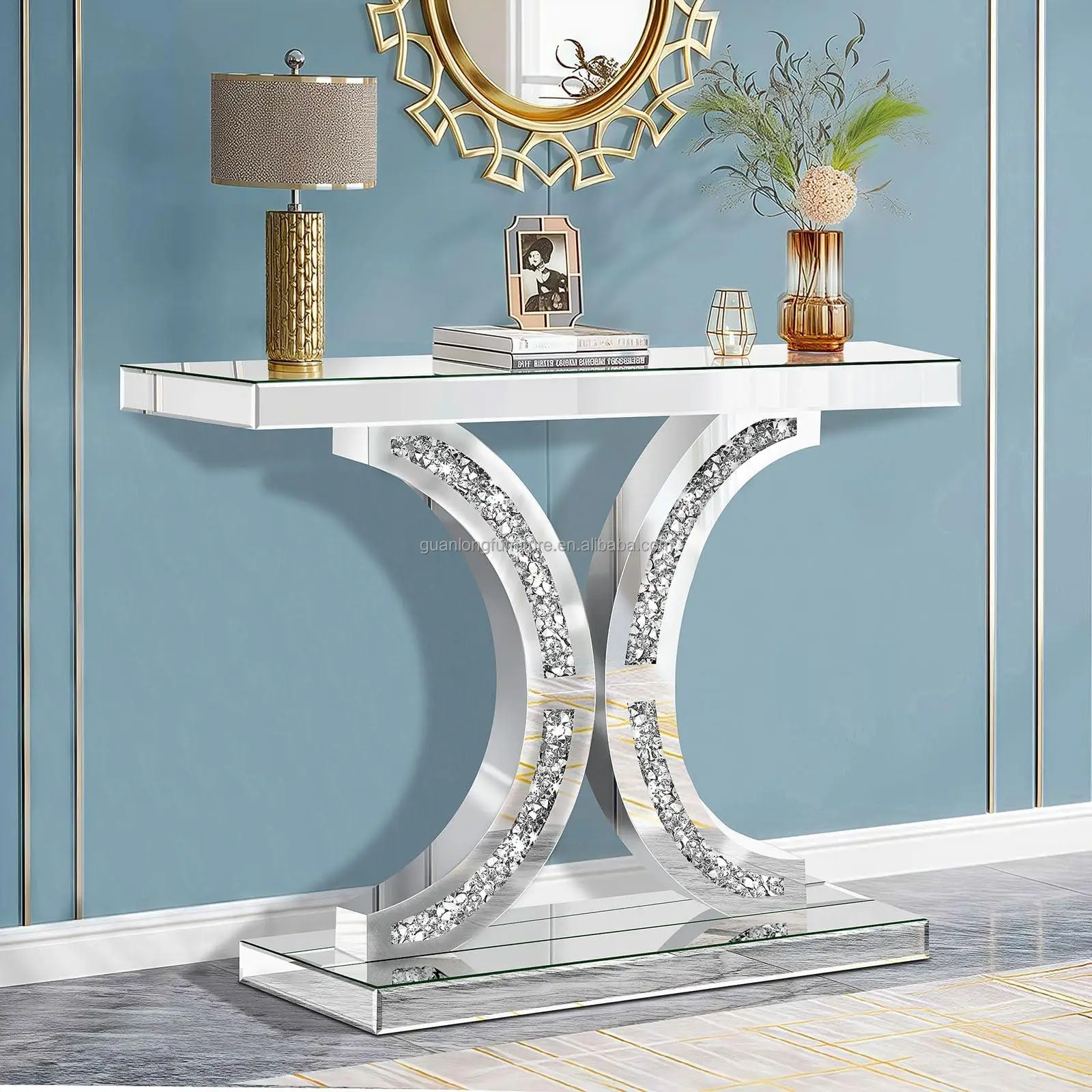 Elvarenae Eclaire Mirrored Console Table — product detail